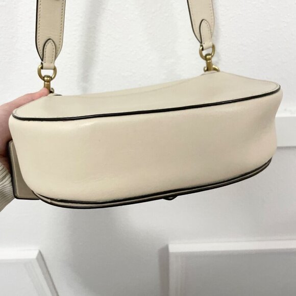 COACH Glovetanned Leather Beat Saddle Bag B4/Ivory One Size - Picture 8 of 15